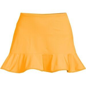 Land's End Ruffle Hem Mini Swimsuit bottom Skirt papaya orange color size 8